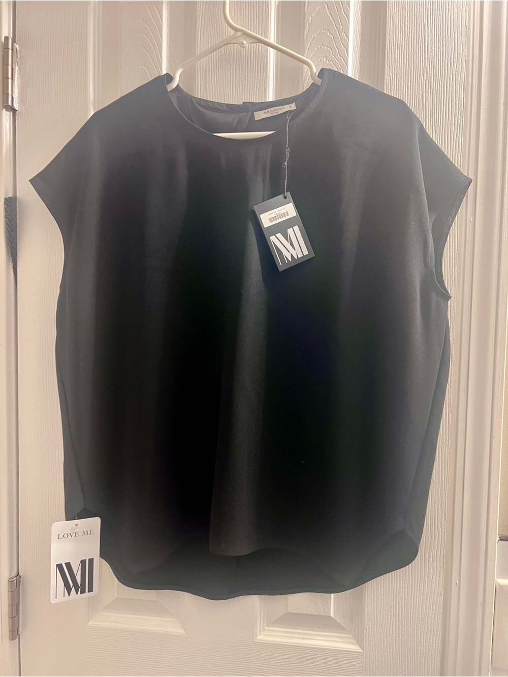 NWT MM LaFleur Didion 3.0 Cap-Sleeve Top - Black - Sz Medium
